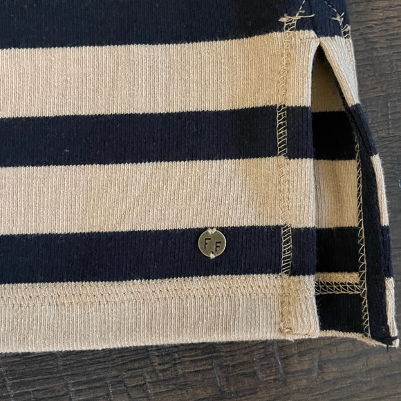 FAT‎ FACE Amari Tan Black Striped Tunic Pockets Pullover Crewneck Size 12 - Picture 7 of 14
